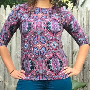 Forever 21 | Purple Paisley open back Top